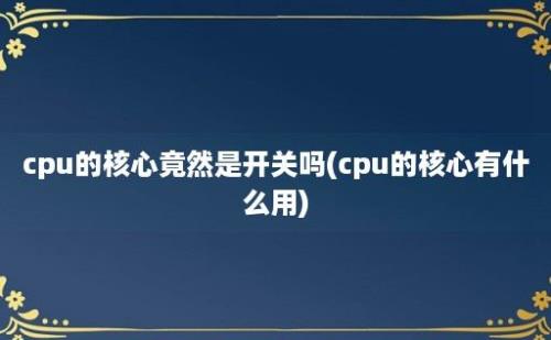 cpu的核心竟然是开关吗(cpu的核心有什么用)