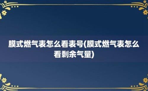 膜式燃气表怎么看表号(膜式燃气表怎么看剩余气量)