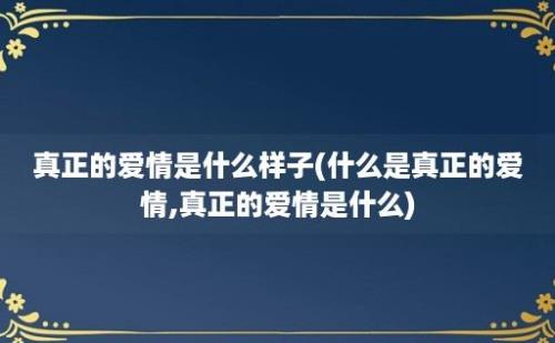 真正的爱情是什么样子(什么是真正的爱情,真正的爱情是什么)