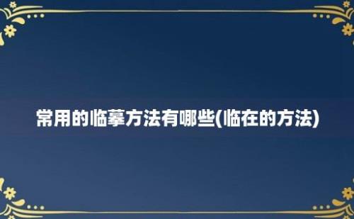 常用的临摹方法有哪些(临在的方法)