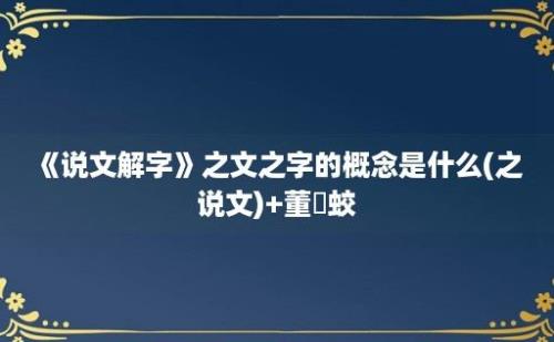 《说文解字》之文之字的概念是什么(之 说文)+董澤蛟