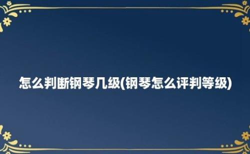 怎么判断钢琴几级(钢琴怎么评判等级)