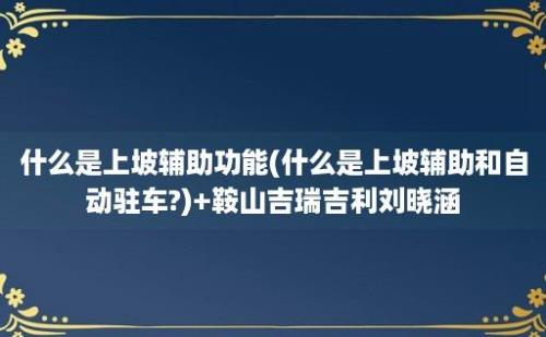 什么是上坡辅助功能(什么是上坡辅助和自动驻车?)+鞍山吉瑞吉利刘晓涵