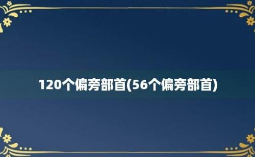 120个偏旁部首(56个偏旁部首)