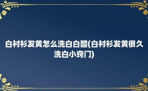 白衬衫发黄怎么洗白白醋(白衬衫发黄很久洗白小窍门)