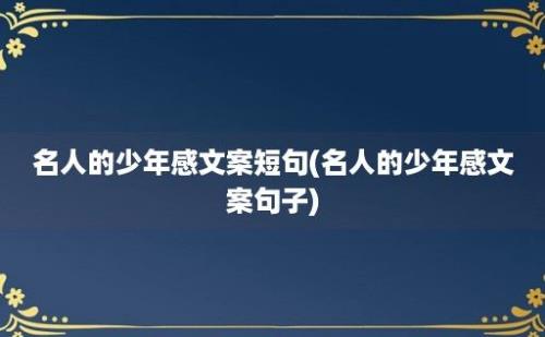 名人的少年感文案短句(名人的少年感文案句子)