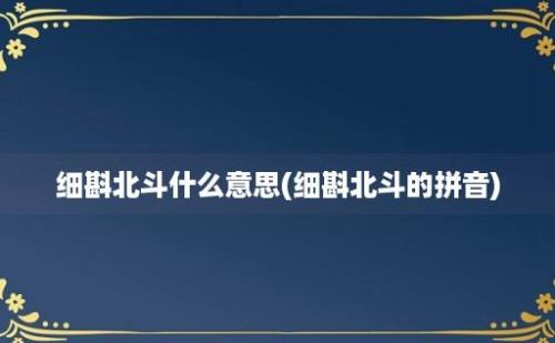 细斟北斗什么意思(细斟北斗的拼音)