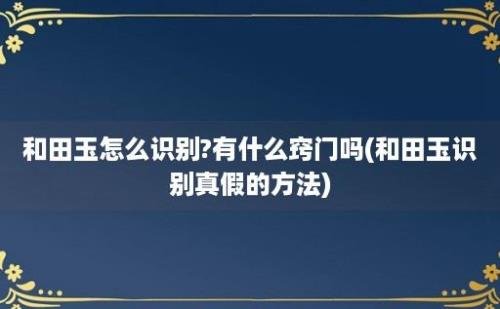 和田玉怎么识别?有什么窍门吗(和田玉识别真假的方法)