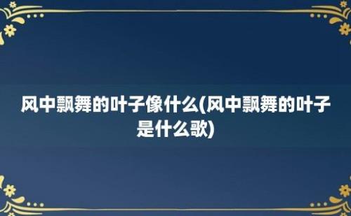 风中飘舞的叶子像什么(风中飘舞的叶子是什么歌)