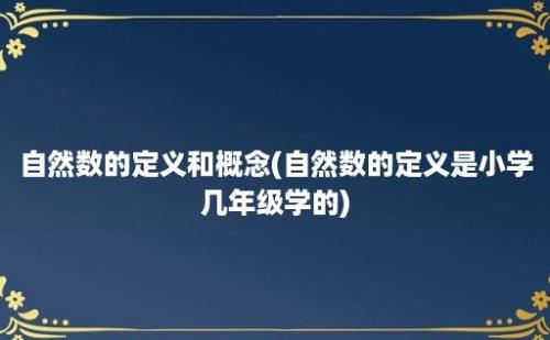 自然数的定义和概念(自然数的定义是小学几年级学的)