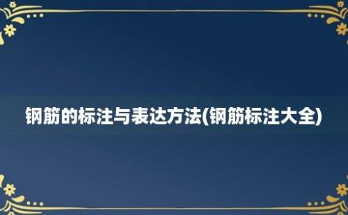 钢筋的标注与表达方法(钢筋标注大全)