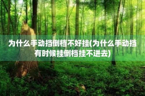 为什么手动挡倒档不好挂(为什么手动挡有时候挂倒档挂不进去)