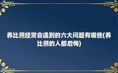 养比熊经常会遇到的六大问题有哪些(养比熊的人都后悔)