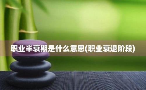 职业半衰期是什么意思(职业衰退阶段)