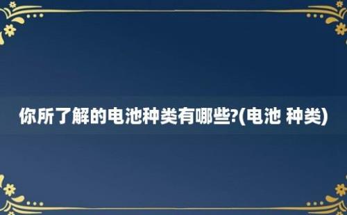 你所了解的电池种类有哪些?(电池 种类)