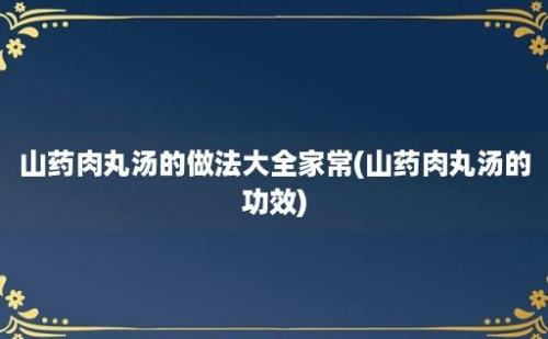 山药肉丸汤的做法大全家常(山药肉丸汤的功效)