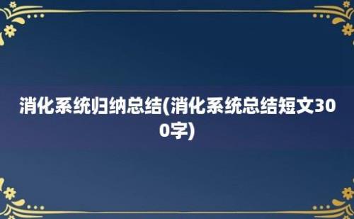 消化系统归纳总结(消化系统总结短文300字)