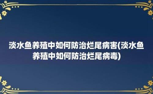 淡水鱼养殖中如何防治烂尾病害(淡水鱼养殖中如何防治烂尾病毒)