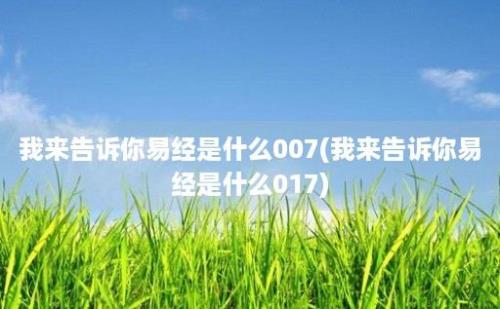 我来告诉你易经是什么007(我来告诉你易经是什么017)