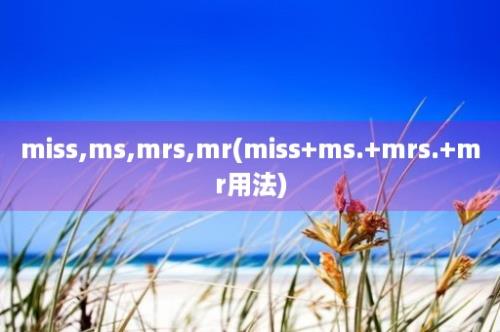 miss,ms,mrs,mr(miss+ms.+mrs.+mr用法)