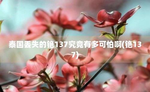 泰国丢失的铯137究竟有多可怕啊(铯137)