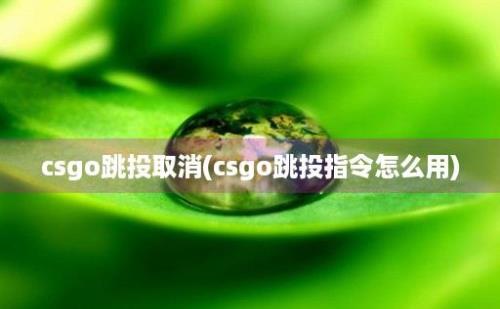 csgo跳投取消(csgo跳投指令怎么用)