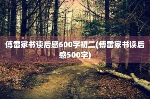 傅雷家书读后感600字初二(傅雷家书读后感500字)