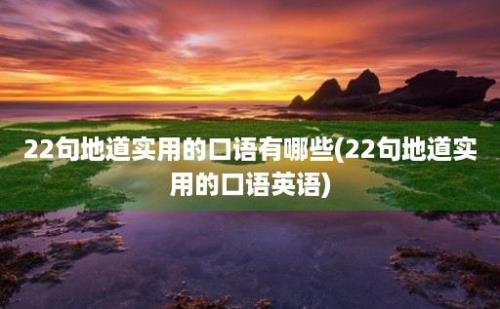 22句地道实用的口语有哪些(22句地道实用的口语英语)