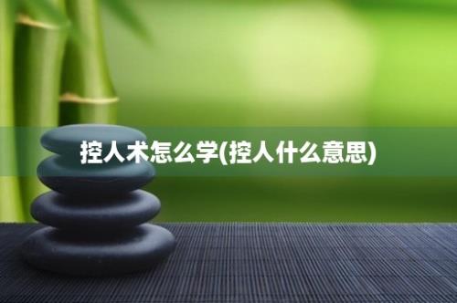 控人术怎么学(控人什么意思)