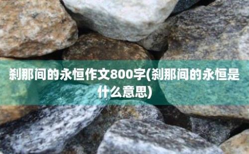 刹那间的永恒作文800字(刹那间的永恒是什么意思)