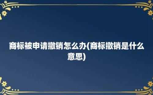 商标被申请撤销怎么办(商标撤销是什么意思)