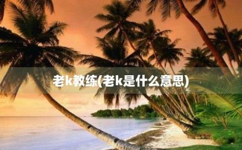 老k教练(老k是什么意思)