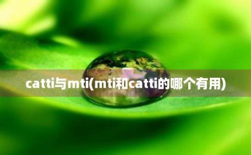 catti与mti(mti和catti的哪个有用)