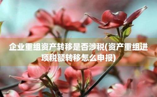 企业重组资产转移是否涉税(资产重组进项税额转移怎么申报)