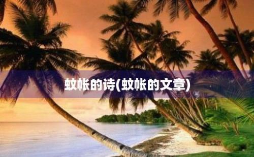 蚊帐的诗(蚊帐的文章)