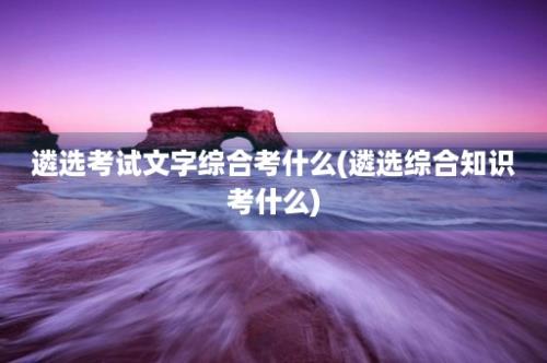 遴选考试文字综合考什么(遴选综合知识考什么)