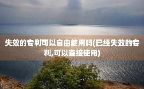 失效的专利可以自由使用吗(已经失效的专利,可以直接使用)