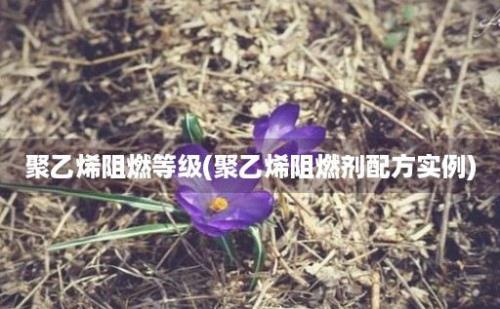 聚乙烯阻燃等级(聚乙烯阻燃剂配方实例)