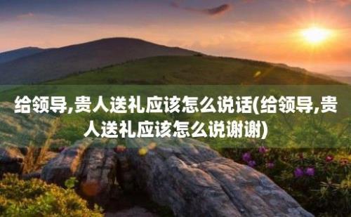 给领导,贵人送礼应该怎么说话(给领导,贵人送礼应该怎么说谢谢)