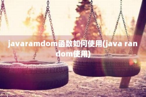 javaramdom函数如何使用(java random使用)