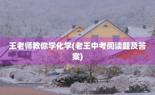 王老师教你学化学(老王中考阅读题及答案)