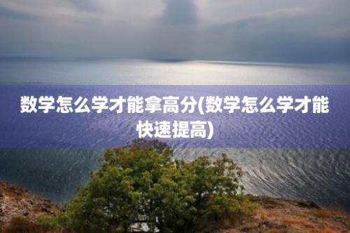 数学怎么学才能拿高分(数学怎么学才能快速提高)