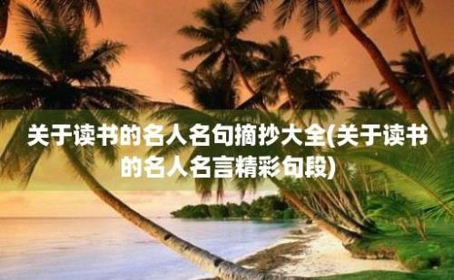 关于读书的名人名句摘抄大全(关于读书的名人名言精彩句段)