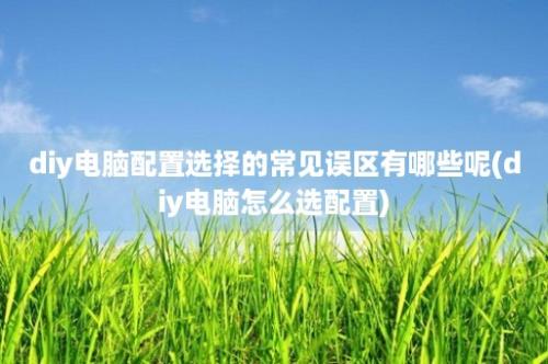 diy电脑配置选择的常见误区有哪些呢(diy电脑怎么选配置)