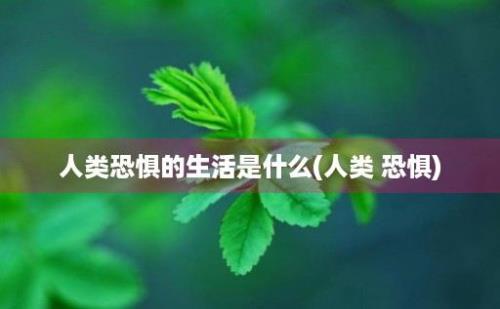 人类恐惧的生活是什么(人类 恐惧)