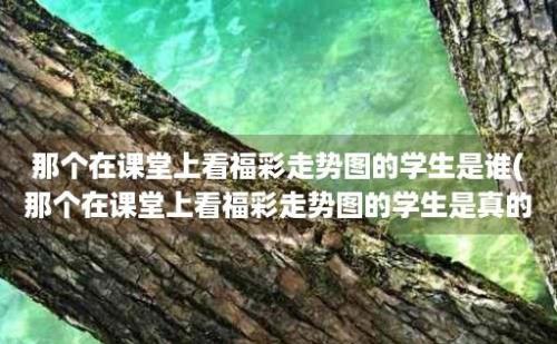 那个在课堂上看福彩走势图的学生是谁(那个在课堂上看福彩走势图的学生是真的吗)