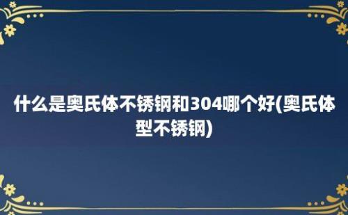 什么是奥氏体不锈钢和304哪个好(奥氏体型不锈钢)