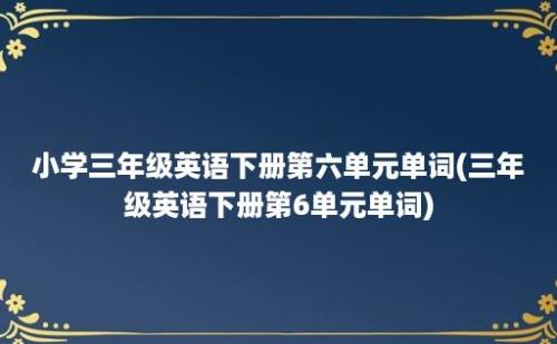 小学三年级英语下册第六单元单词(三年级英语下册第6单元单词)