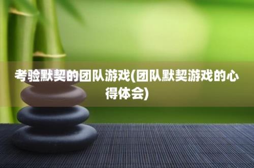 考验默契的团队游戏(团队默契游戏的心得体会)