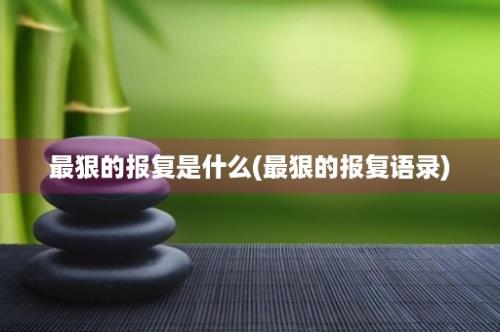 最狠的报复是什么(最狠的报复语录)